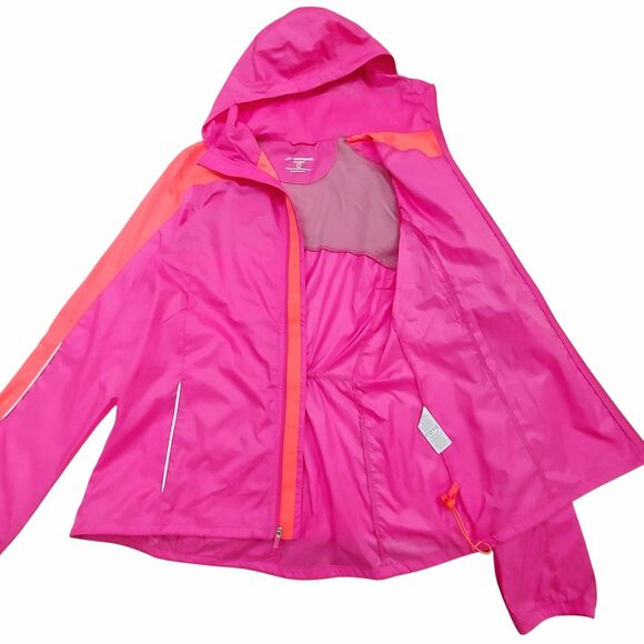 Brooks Windbreaker Womens Medium Pink Lightweight Full Zip Vented Athleisure - Picture 7 of 12